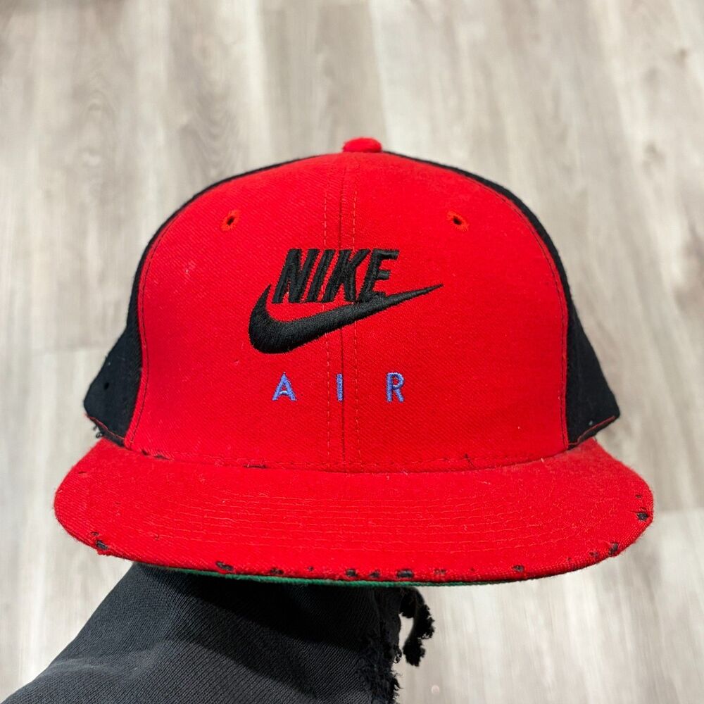 Vintage 90s Nike Air Wool Two Tone Cap Baseball Hat Snapback OSFA Distressed